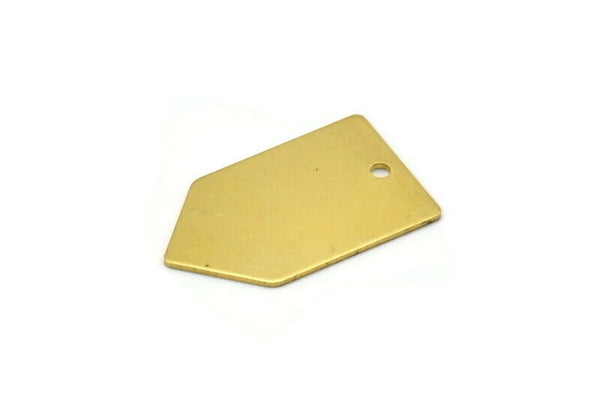 Brass  Stamping Blank, 12 Raw Brass House Shape Stamping Blanks with 1 Hole (25x15x0.80mm)   D0320--C064