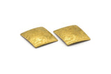 Cambered Textured Rhombus, 8 Raw Brass Flower Textured Diamond Findings  (28x22mm)   D0101--C022