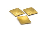 Cambered Textured Rhombus, 8 Raw Brass Flower Textured Diamond Findings  (28x22mm)   D0101--C022