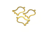 Open Tulip Charm, 40 Raw Brass Tulip Charms (25x17mm) C043