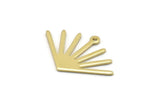 Brass Sun Charm, 12 Raw Brass Sun Charms With 1 Loop (24x17x0.80mm) M02441