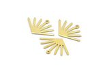 Brass Sun Charm, 12 Raw Brass Sun Charms With 1 Loop (24x17x0.80mm) M02441