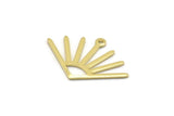 Brass Sun Charm, 12 Raw Brass Sun Charms With 1 Loop (24x17x0.80mm) M02442
