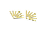 Brass Sun Charm, 12 Raw Brass Sun Charms With 1 Loop (24x17x0.80mm) M02442