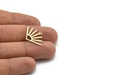 Brass Sun Charm, 12 Raw Brass Sun Charms With 1 Loop (24x17x0.80mm) M02442