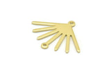 Brass Sun Charm, 12 Raw Brass Sun Charms With 2 Loops (24x19x0.80mm) M02443