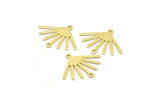 Brass Sun Charm, 12 Raw Brass Sun Charms With 2 Loops (24x19x0.80mm) M02443