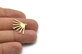 Brass Sun Charm, 12 Raw Brass Sun Charms With 2 Loops (24x19x0.80mm) M02443