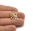 Brass Sun Charm, 12 Raw Brass Sun Charms With 2 Loops (24x19x0.80mm) M02444