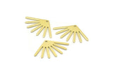 Brass Sun Charm, 12 Raw Brass Sun Charms With 1 Hole (24x16x0.80mm) M02445