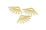 Brass Sun Blank, 12 Textured Raw Brass Sun Blanks, Findings (24x16x0.80mm) M02448