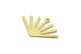 Brass Sun Charm, 12 Textured Raw Brass Sun Charms With 1 Loop (24x17x0.80mm) M02449