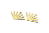 Brass Sun Charm, 12 Textured Raw Brass Sun Charms With 1 Loop (24x17x0.80mm) M02449