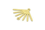 Brass Sun Charm, 12 Textured Raw Brass Sun Charms With 2 Loops (24x19x0.80mm) M02451