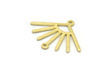 Brass Sun Charm, 12 Textured Raw Brass Sun Charms With 2 Loops (24x19x0.80mm) M02452