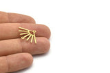 Brass Sun Charm, 12 Textured Raw Brass Sun Charms With 2 Loops (24x19x0.80mm) M02452