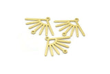 Brass Sun Charm, 12 Textured Raw Brass Sun Charms With 2 Loops (24x19x0.80mm) M02452