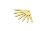Brass Sun Charm, 12 Textured Raw Brass Sun Charms With 1 Hole (24x16x0.80mm) M02453