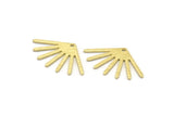 Brass Sun Charm, 12 Textured Raw Brass Sun Charms With 1 Hole (24x16x0.80mm) M02453