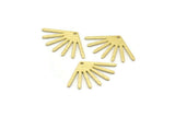 Brass Sun Charm, 12 Textured Raw Brass Sun Charms With 1 Hole (24x16x0.80mm) M02453