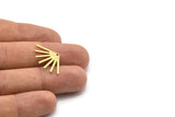 Brass Sun Charm, 12 Textured Raw Brass Sun Charms With 1 Hole (24x16x0.80mm) M02453