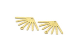 Brass Sun Charm, 12 Textured Raw Brass Sun Charms With 1 Hole And 1 Loop (24x17x0.80mm) M02454