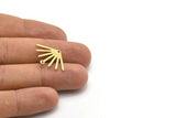 Brass Sun Charm, 12 Textured Raw Brass Sun Charms With 1 Hole And 1 Loop (24x17x0.80mm) M02454