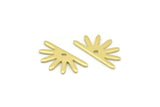 Brass Sun Charm, 24 Raw Brass Sun Charms With 1 Hole (8x15x0.80mm) M02401