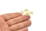 Brass Sun Charm, 24 Raw Brass Sun Charms With 1 Loop (10x15x0.80mm) M02403