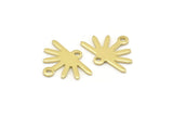 Brass Sun Charm, 24 Raw Brass Sun Charms With 2 Loops (12x15x0.80mm) M02404