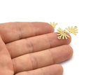 Brass Sun Charm, 24 Raw Brass Sun Charms With 2 Loops (12x15x0.80mm) M02404