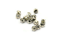 12 Jet Hematite Rhinestone Beads With 4 Holes Brass Setting for SS24, Charms, Pendants, Earrings - 5.3mm SS24