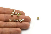12 Jonquil Crystal Rhinestone Beads With 4 Holes Brass Setting for SS24, Charms, Pendants, Earrings - 5.3mm SS24