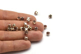 12 Light Amethyst Crystal Rhinestone Beads With 4 Holes Brass Setting for SS24, Charms, Pendants, Earrings - 5.3mm SS24
