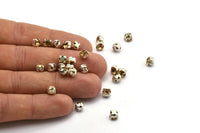 12 Golden Amber Crystal Rhinestone Beads With 4 Holes Brass Setting for SS24, Charms, Pendants, Earrings - 5.3mm SS24