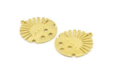 Brass Sun Charm, 2 Raw Brass Sun Charms With 1 Loop, Findings (28x26x1.5mm) N1713