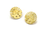 Brass Sun Earring, 2 Raw Brass Sun Stud Earrings (18x1.5mm) N1712