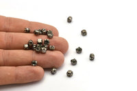 12 Black Diamond Crystal Rhinestone Beads With 4 Holes Brass Setting for SS24, Charms, Pendants, Earrings - 5.3mm SS24