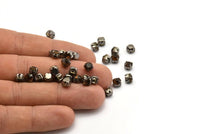 12 Tea Crystal Rhinestone Beads With 4 Holes Brass Setting for SS24, Charms, Pendants, Earrings - 5.3mm SS24