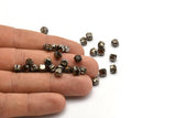 12 Tea Crystal Rhinestone Beads With 4 Holes Brass Setting for SS24, Charms, Pendants, Earrings - 5.3mm SS24