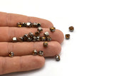 12 Amber Crystal Rhinestone Beads With 4 Holes Brass Setting for SS24, Charms, Pendants, Earrings - 5.3mm SS24