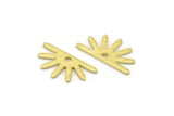 Brass Sun Charm, 24 Textured Raw Brass Sun Charms With 1 Hole (8x15x0.80mm) M02409