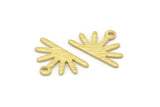 Brass Sun Charm, 24 Textured Raw Brass Sun Charms With 1 Loop (10x15x0.80mm) M02410