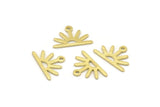 Brass Sun Charm, 24 Textured Raw Brass Sun Charms With 1 Loop (10x15x0.80mm) M02411
