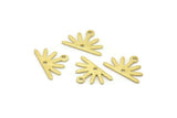 Brass Sun Charm, 24 Textured Raw Brass Sun Charms With 1 Loop And 1 Hole (10x15x0.80mm) M02414