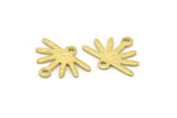 Brass Sun Charm, 24 Textured Raw Brass Sun Charms With 2 Loops (12x15x0.80mm) M02412