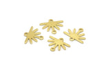Brass Sun Charm, 24 Textured Raw Brass Sun Charms With 2 Loops (12x15x0.80mm) M02412