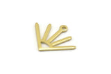 Brass Sun Charm, 24 Raw Brass Sun Charms With 1 Loop (18x15x0.80mm) M02418