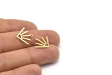 Brass Sun Charm, 24 Raw Brass Sun Charms With 1 Loop (18x15x0.80mm) M02418