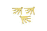 Brass Sun Charm, 24 Raw Brass Sun Charms With 2 Loops (18x17x0.80mm) M02419